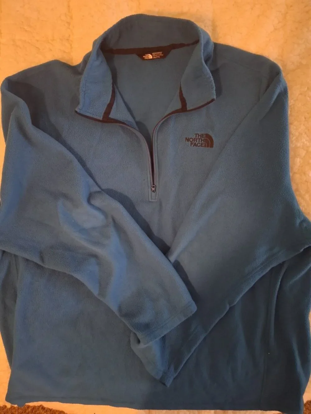 The North Face TKA 100 Men's XXL Blue 1/4 Zip Fleece Pullover Jacket